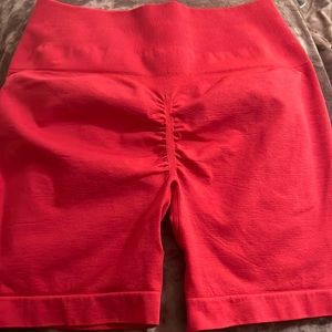 Red Scrunch Butt Shorts